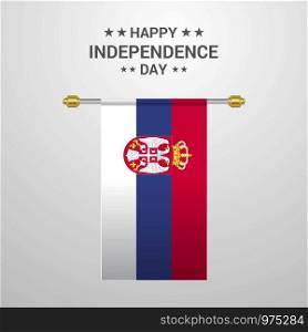 Serbia Independence day hanging flag background