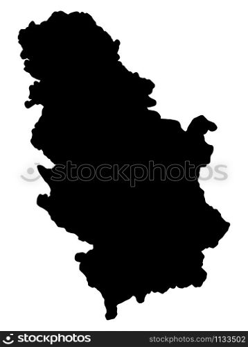 Serbia Map Black Silhouette vector illustration Eps 10.. Serbia Map Silhouette vector illustration Eps 10