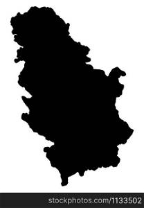 Serbia Map Black Silhouette vector illustration Eps 10.. Serbia Map Silhouette vector illustration Eps 10