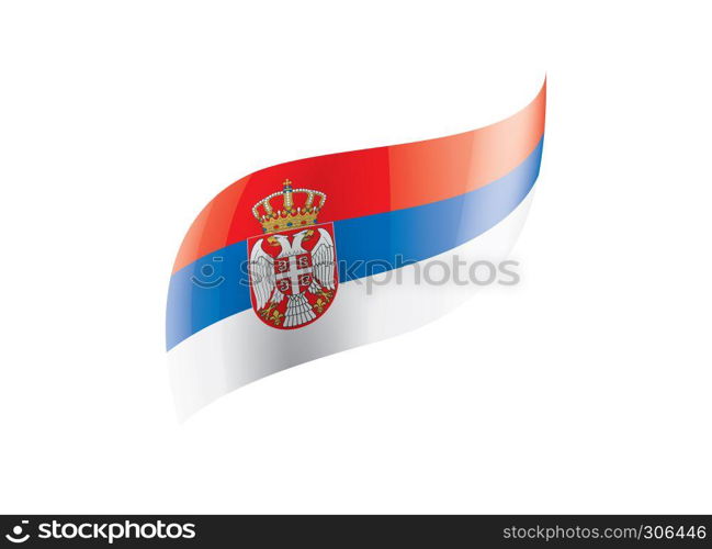 Serbia national flag, vector illustration on a white background. Serbia flag, vector illustration on a white background