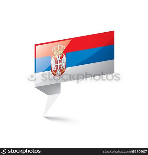 Serbia national flag, vector illustration on a white background. Serbia flag, vector illustration on a white background