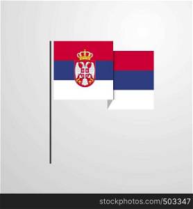 Serbia waving Flag design vector