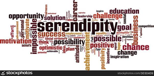 Serendipity word cloud concept. Vector illustration