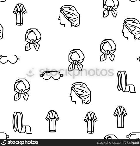 Sericulture Production Business Vector Seamless Pattern Thin Line Illustration. Sericulture Production Business Vector Seamless Pattern
