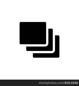 Series of layers black glyph ui icon. Image editing. Simple filled line element. User interface design. Silhouette symbol on white space. Solid pictogram for web, mobile. Isolated vector illustration. Series of layers black glyph ui icon