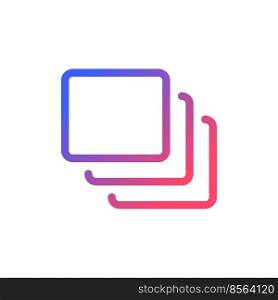 Series of layers pixel perfect gradient linear ui icon. Image editing. Shots sequence. Multiple images. Line color user interface symbol. Modern style pictogram. Vector isolated outline illustration. Series of layers pixel perfect gradient linear ui icon