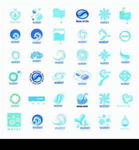 series of vector logos water drops