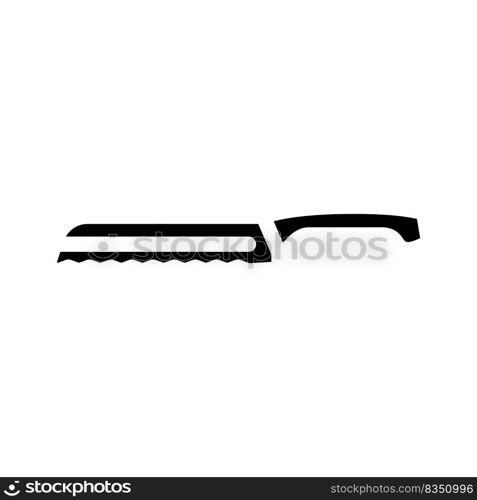 serrated bread knife glyph icon vector. serrated bread knife sign. isolated symbol illustration. serrated bread knife glyph icon vector illustration