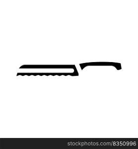 serrated bread knife glyph icon vector. serrated bread knife sign. isolated symbol illustration. serrated bread knife glyph icon vector illustration