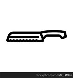 serrated bread knife line icon vector. serrated bread knife sign. isolated contour symbol black illustration. serrated bread knife line icon vector illustration
