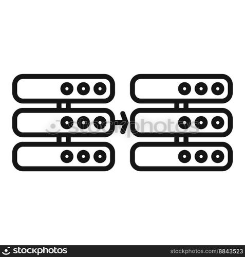 Server data backup icon outline vector. Cloud storage. Document system. Server data backup icon outline vector. Cloud storage