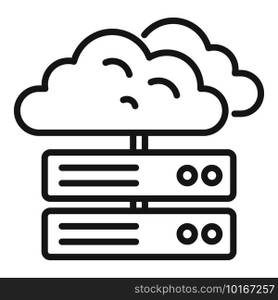 Server data cloud icon. Outline Server data cloud vector icon for web design isolated on white background. Server data cloud icon, outline style