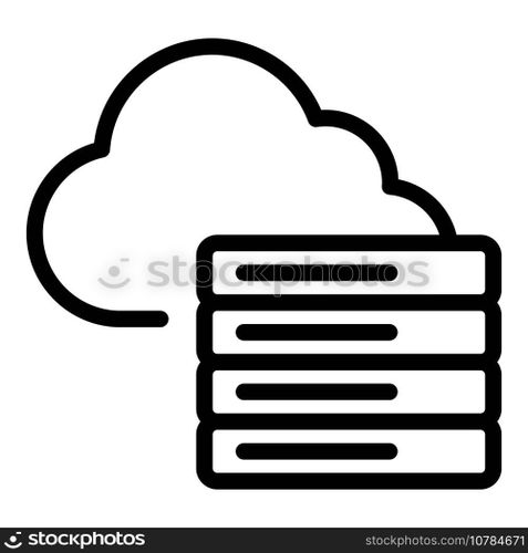 Server data cloud icon outline vector. Memory gb. Code sd. Server data cloud icon outline vector. Memory gb