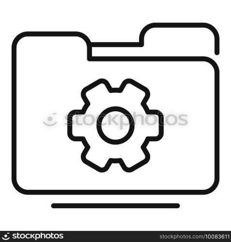 Server data folder icon. Outline Server data folder vector icon for web design isolated on white background. Server data folder icon, outline style