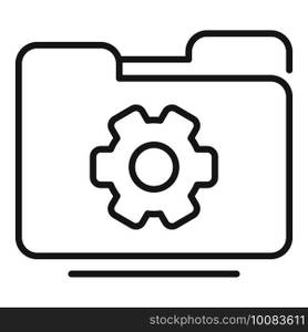 Server data folder icon. Outline Server data folder vector icon for web design isolated on white background. Server data folder icon, outline style