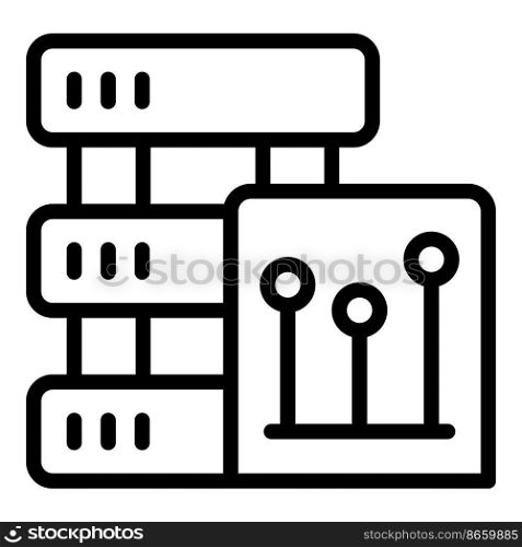 Server data icon outline vector. Graph research. Market report. Server data icon outline vector. Graph research