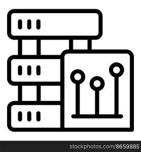 Server data icon outline vector. Graph research. Market report. Server data icon outline vector. Graph research