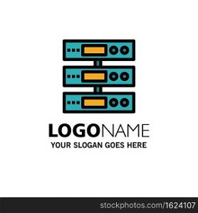 Server, Data, Storage, Cloud, Files Business Logo Template. Flat Color
