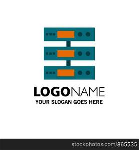 Server, Data, Storage, Cloud, Files Business Logo Template. Flat Color