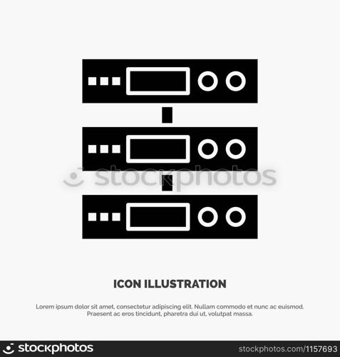 Server, Data, Storage, Cloud, Files solid Glyph Icon vector