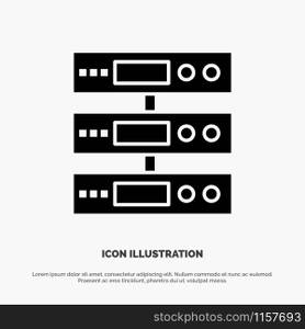 Server, Data, Storage, Cloud, Files solid Glyph Icon vector