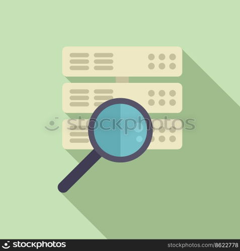 Server database icon flat vector. Crm data. Client human. Server database icon flat vector. Crm data