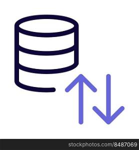 Server file transfer uplink and downloadlink arrows isolated on a white background