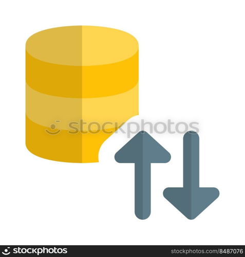 Server file transfer uplink and downloadlink arrows isolated on a white background