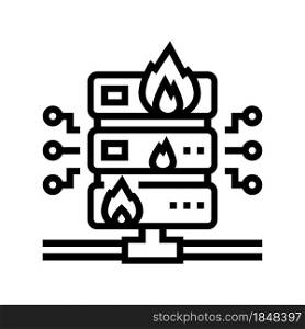 server fire security system line icon vector. server fire security system sign. isolated contour symbol black illustration. server fire security system line icon vector illustration