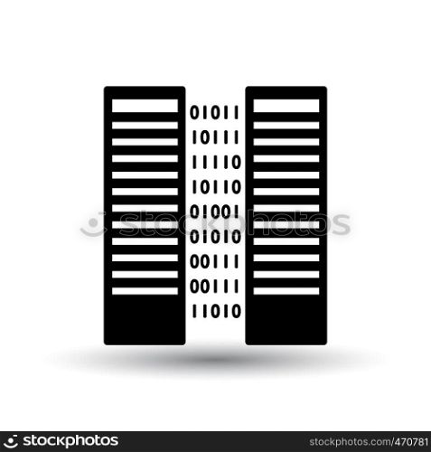 Server Icon. Black on White Background With Shadow. Vector Illustration.