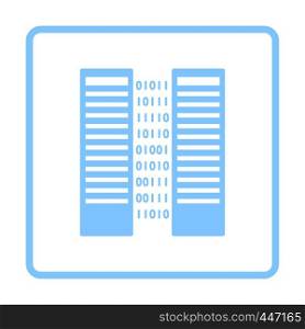 Server Icon. Blue Frame Design. Vector Illustration.