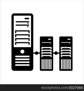Server Icon, Computer Server Icon Vector Art Illustration. Server Icon, Computer Server Icon
