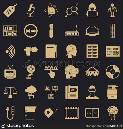 Server icons set. Simple style of 36 server vector icons for web for any design. Server icons set, simple style
