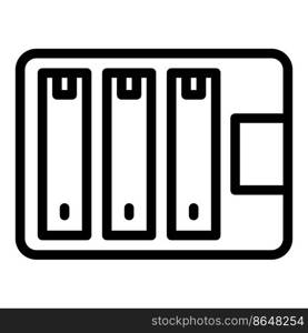 Server memory rack icon outline vector. Data storage. Phone upgrade. Server memory rack icon outline vector. Data storage