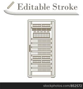 Server Rack Icon. Editable Stroke Simple Design. Vector Illustration.