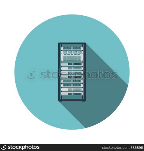 Server rack icon. Flat color design. Vector illustration.