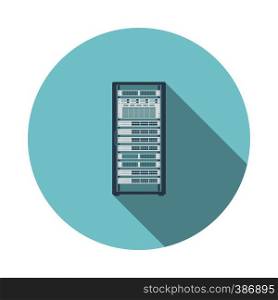 Server rack icon. Flat color design. Vector illustration.
