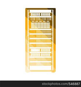 Server Rack Icon. Flat Color Ladder Design. Vector Illustration.