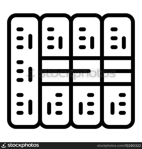 Server stack internet icon. Outline Server stack internet vector icon for web design isolated on white background. Server stack internet icon, outline style