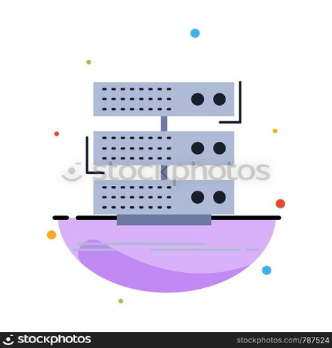 server, storage, rack, database, data Flat Color Icon Vector
