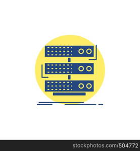 server, storage, rack, database, data Glyph Icon.. Vector EPS10 Abstract Template background