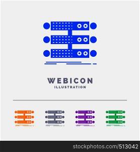 server, structure, rack, database, data 5 Color Glyph Web Icon Template isolated on white. Vector illustration. Vector EPS10 Abstract Template background