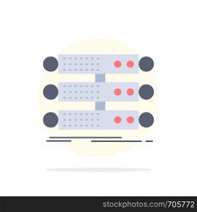 server, structure, rack, database, data Flat Color Icon Vector