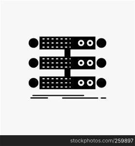 server, structure, rack, database, data Glyph Icon. Vector isolated illustration