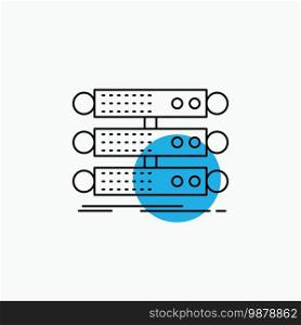 server, structure, rack, database, data Line Icon. Vector EPS10 Abstract Template background