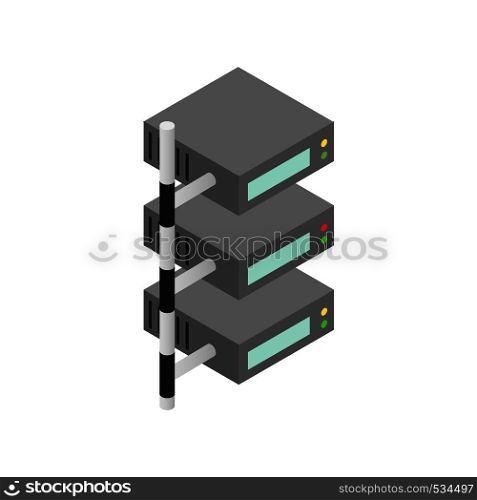 Servers icon in isometric 3d style on a white background. Servers icon, isometric 3d style