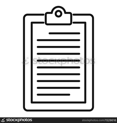 Service center clipboard icon. Outline service center clipboard vector icon for web design isolated on white background. Service center clipboard icon, outline style