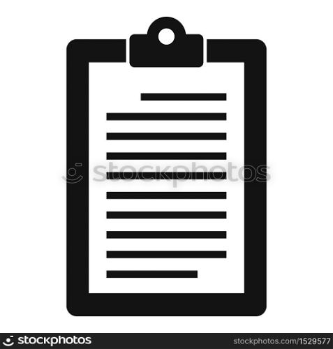 Service center clipboard icon. Simple illustration of service center clipboard vector icon for web design isolated on white background. Service center clipboard icon, simple style