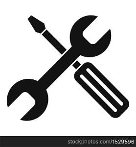 Service center tools icon. Simple illustration of service center tools vector icon for web design isolated on white background. Service center tools icon, simple style