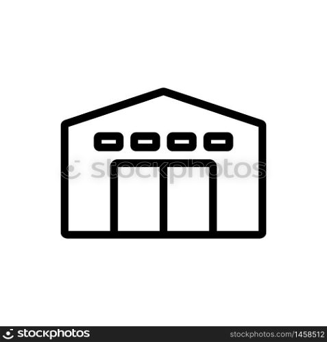 service garage with alarm icon vector. service garage with alarm sign. isolated contour symbol illustration. service garage with alarm icon vector outline illustration